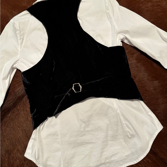 Free People Libby Velvet Black Cropped Vest Women's Medium Soft Adjustable - Picture 5 of 10